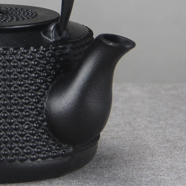 Black square dot teapot — view 2