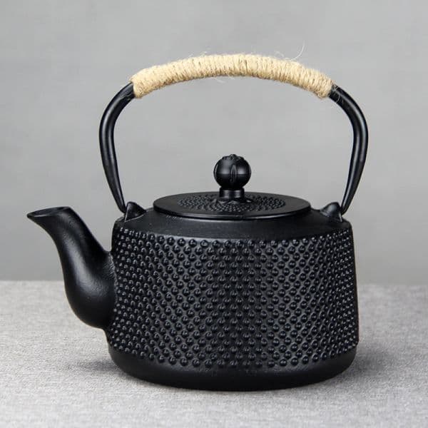Black square dot teapot — view 3