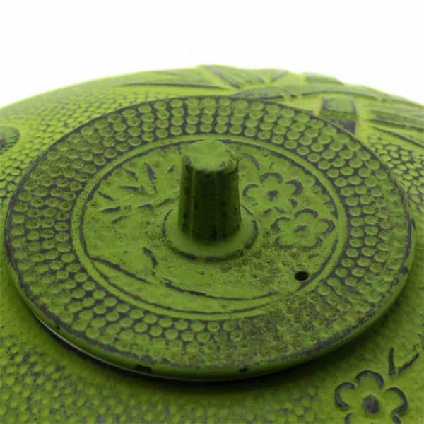 Flat green teapot — view 5
