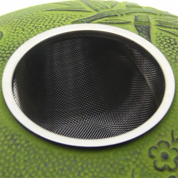 Flat green teapot — view 6