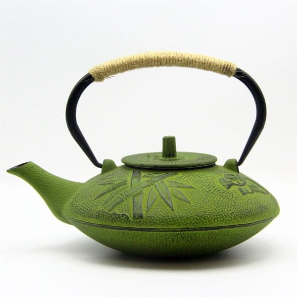 Flat green teapot — view 8