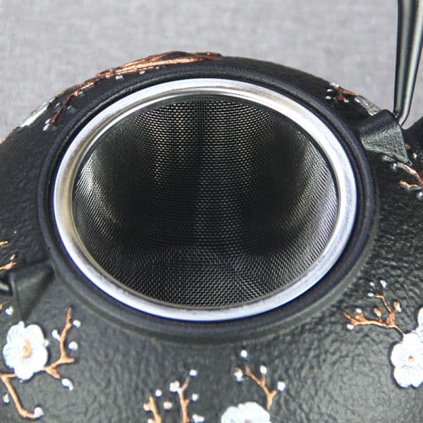 Bird on plum teapot — view 3