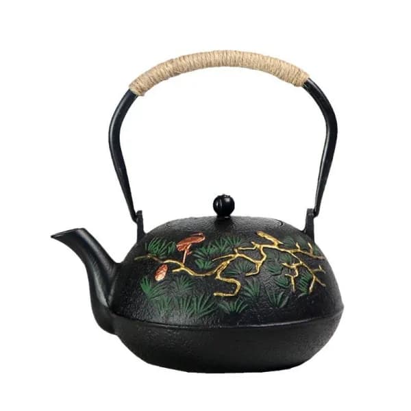 1200ml Pine & Crane cast iron teapot