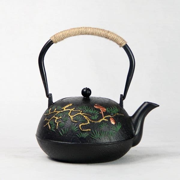 Pine & crane teapot — view 3