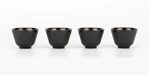 Set of four 60ml cast iron cups
