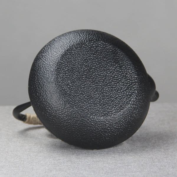 Black hammered teapot with gold dots — view 3