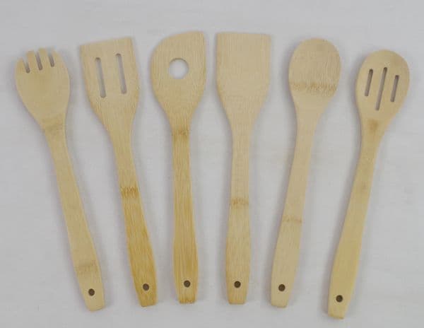 5-piece bamboo cooking utensils — view 2