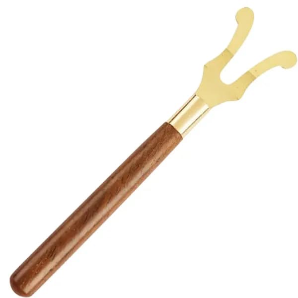 Lid fork with wooden handle