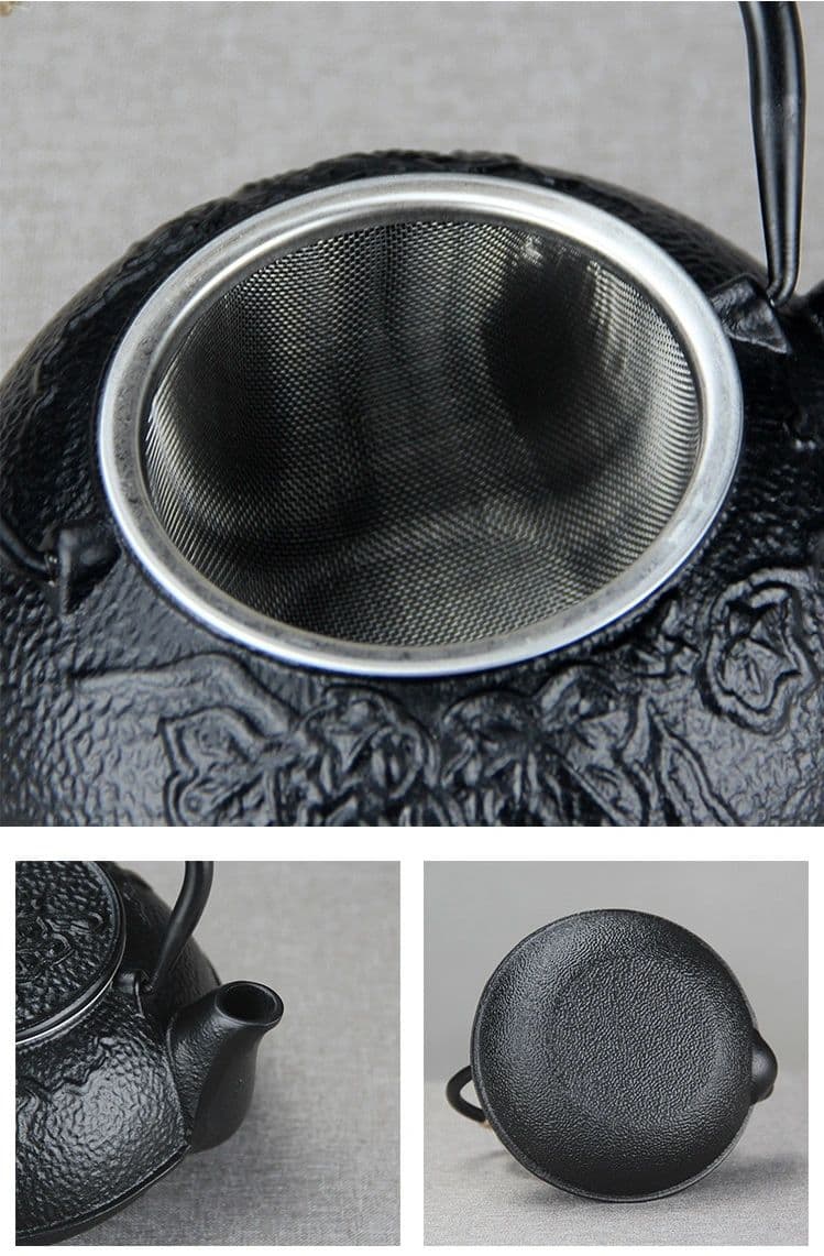 Hulu black cast iron teapot — view 4